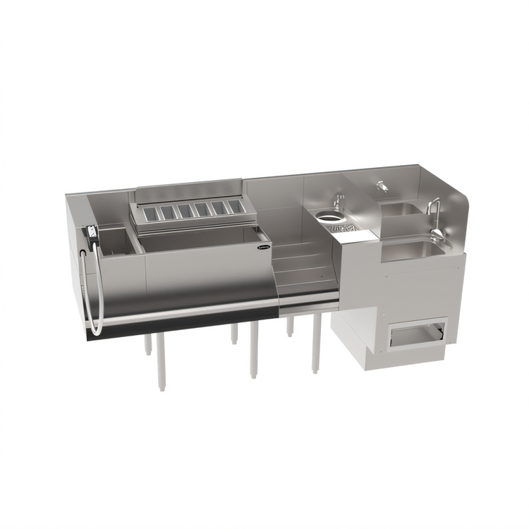 Product image #1 for Krowne Taffer Underbar Beverage Command Station with 10-Circuit Cold Plate, Hybrid Sink, and Speedrail - 70 Inch