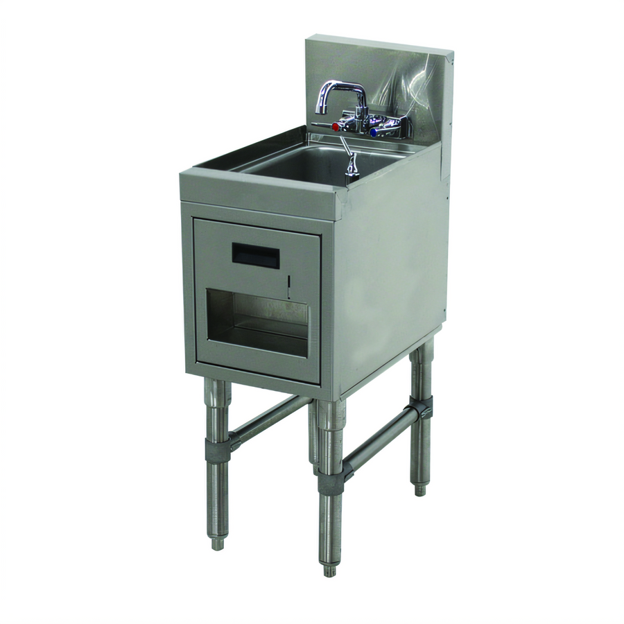 Product image #1 for Advance Tabco Prestige Supreme Underbar Hand Sink with Soap/Towel Dispensers and Splash-Mount Faucet, 12 x 20 x 36 Inches