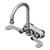 Thumbnail image #1 for T&S Brass Wall-Mount Workboard Faucet with 4-Inch Centers and 5-3/4-Inch Swivel Gooseneck Nozzle
