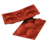 Thumbnail image #1 for Silikomart Half Egg Silicone Mold, 5-Cavity, Red