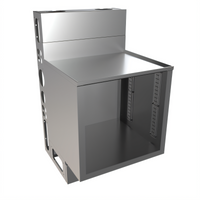 BK Resources 24-Inch Wide Top Shelf Raised Edge Open Underbar Cabinet with Die Wall