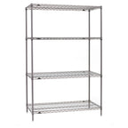 Thumbnail image #1 for Metro Super Erecta SE-212474K4-S-4 24"W x 21"D x 74"H Stationary Wire Shelving Starter Unit, 4 Shelves, Gray Epoxy-Coated