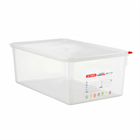 Araven Gastronorm GN 1/1 29.6 Qt Clear Polypropylene Food Storage Container with Airtight Lid