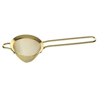 Barfly Fine-Mesh Bar Strainer with Front Rest Loop, 3-1/2-Inch Bowl, Gold-Plated Stainless Steel