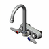 Thumbnail image #1 for T&S Brass 4-Inch Center Wall Mount Workboard Mixing Faucet with 4-3/8-Inch Swivel Gooseneck
