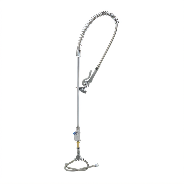 Product image #1 for T&S Brass B-0173 Deck-Mount Single-Hole Pre-Rinse Unit with 24" Riser and 44" Hose