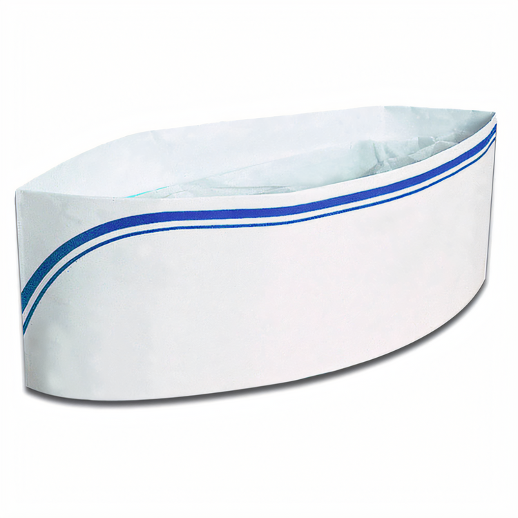 Product image #1 for Disco Disposable White Low-Profile Tissue Overseas Cap with Adjustable Headband