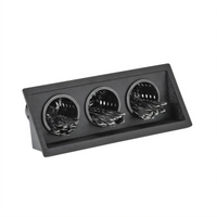Vollrath Flush-Mount Flatware Holder with 3 Cylinders, 3-Compartment, Black ABS/Smoked Acrylic