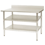 Thumbnail image #1 for Eagle Group 24120SADJUS-18/4 Adjustable Stainless Steel Work Table Undershelf, 120"W x 24"D, 18 Gauge, 430 Series