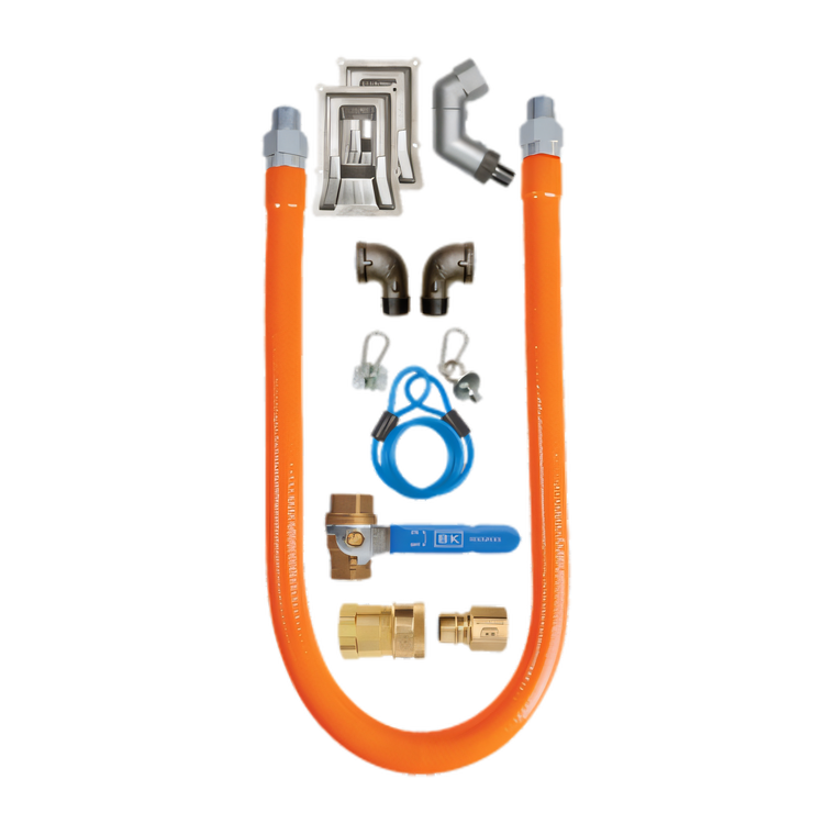 Product image #1 for 48-Inch Plastic-Coated Stainless Steel Gas Hose Connection Kit with Restraining Device