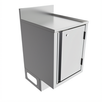 BK Resources Call Series 18 x 21 Inch Flat Top Underbar Cabinet with Pedestal Base and Hinged Locking Door