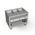 Thumbnail image #1 for Duke Manufacturing Thurmaduke TEHF-46PG 46-Inch Mobile Electric Hot Food Unit, 3 Sealed Wells, Stainless Steel Top
