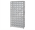 Thumbnail image #1 for Quantum Heavy-Duty Stationary Wire Shelving Unit with 13 Shelves and 60 Clear Bins