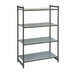 Thumbnail image #1 for Cambro Camshelving Basics Plus 4-Tier Solid Stationary Starter Unit, 21 x 48 x 84 Inches, Brushed Graphite