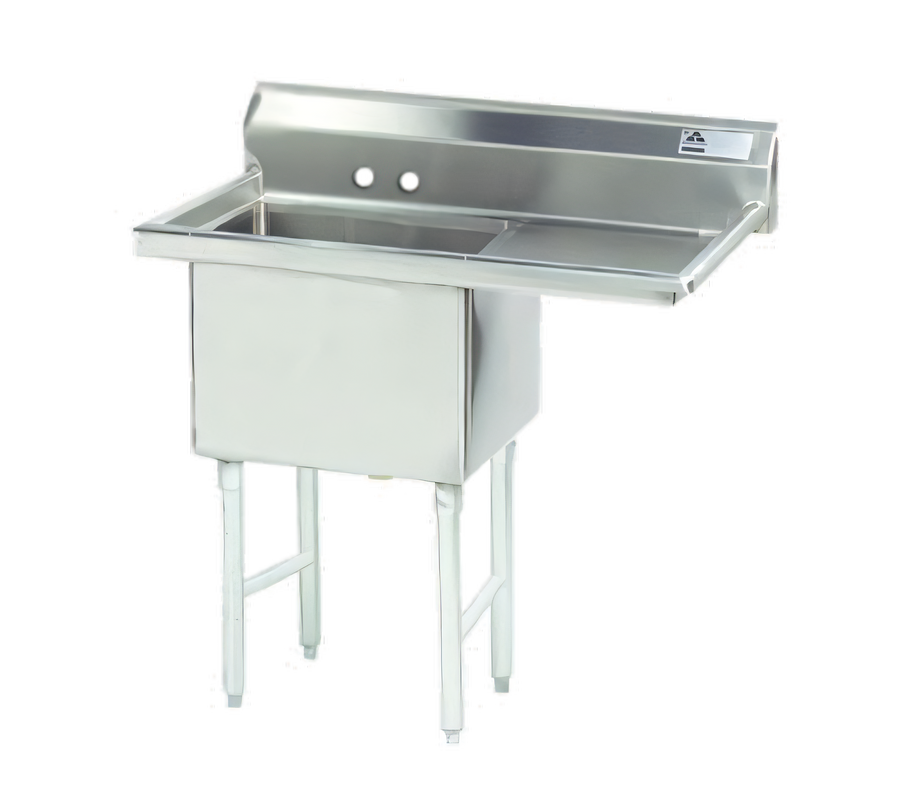 Product image #1 for Advance Tabco FS-1-1824-18R 1-Compartment Fabricated Sink with 18-Inch Right Drainboard, 14-Gauge 304 Stainless Steel