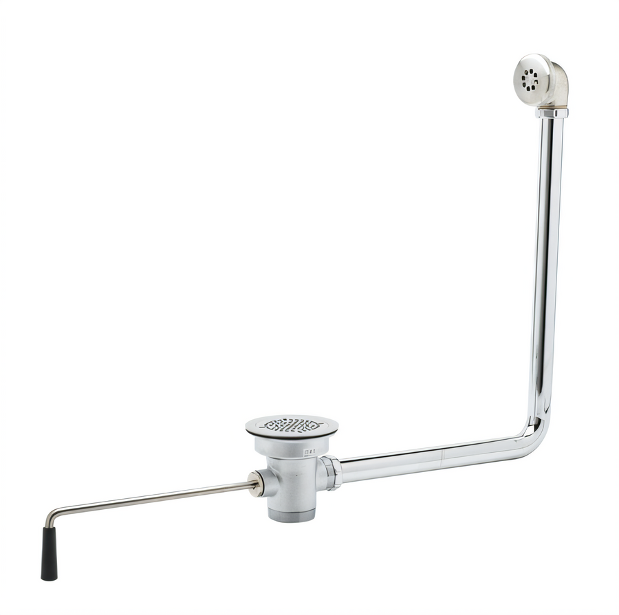 Product image #1 for T&S Brass Twist Handle Waste Valve with Overflow Assembly for 3-1/2 Inch Sink Opening, 2 Inch Drain Outlet