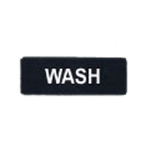 Product image #1 for Winco 9 x 3 Inch WASH Information Sign, Black with White Imprint