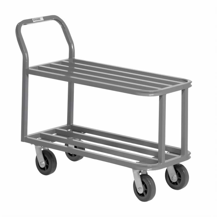 Product image #1 for Heavy-Duty Galvanized Steel Stocking Truck with Tubular Deck, 18 x 44 x 36 Inches