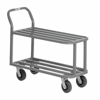 Heavy-Duty Galvanized Steel Stocking Truck with Tubular Deck, 18 x 44 x 36 Inches