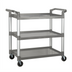 Thumbnail image #1 for Winco 3-Tier Gray Plastic Utility Bus Cart, 400 lb Capacity