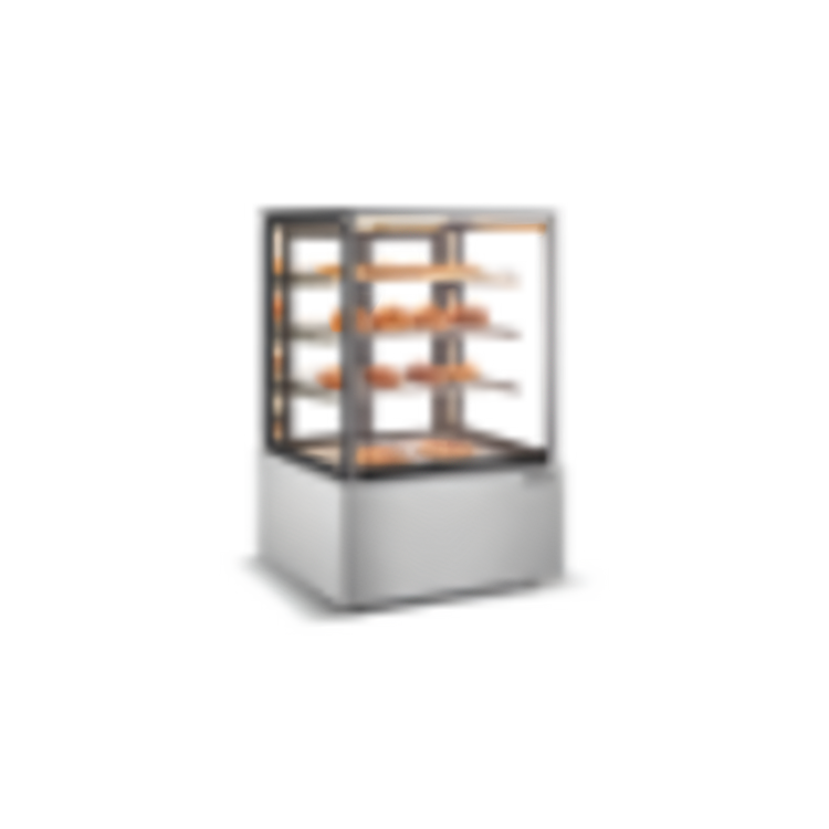 Product image #1 for Full-Service Floor Model Heated Hot Food Display Case with Square Front Glass and LED Lighting