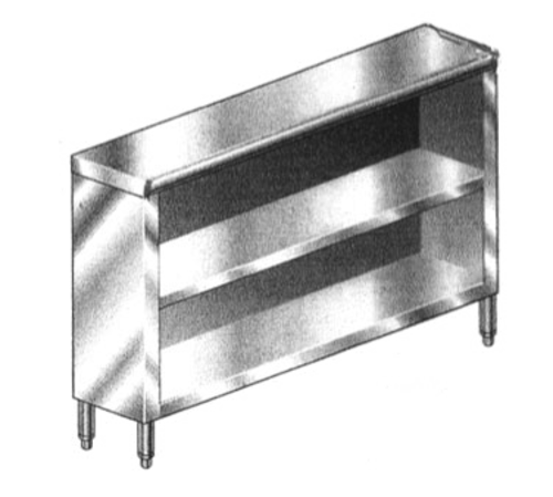Product image #1 for 72-Inch Stainless Steel Dish Cabinet with Open Base and Mid-Shelf