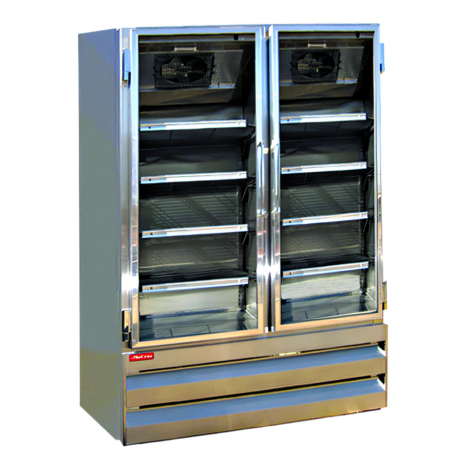 Product image #1 for Howard-McCray GF48BM-FF 48 Cu. Ft. Two-Section Glass Door Reach-In Freezer Merchandiser
