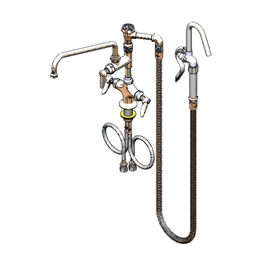 Product image #1 for Deck-Mount Single-Hole Mixing Pot and Kettle Filler Faucet with 12-Inch VB Swing Nozzle and 60-Inch Hose