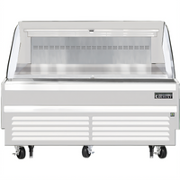 Everest Refrigeration 73-1/4 Inch Horizontal Open-Air Cooler Merchandiser, Self-Contained, White Exterior