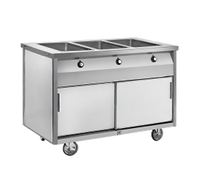 Randell HTD-5B 72-Inch Electric Mobile Modular Hot Food Table with 5 Sealed Wells and Heated Base