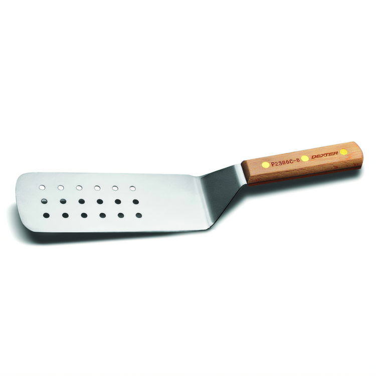 Product image #1 for Traditional 8" x 3" Perforated Offset Turner with Beech Wood Handle