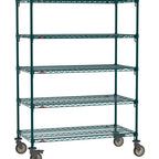 Thumbnail image #1 for Metro Super Erecta SA-1824K3-68-M5 Super Adjustable Super Erecta® Mobile Wire Shelving Unit, 24"W x 18"D x 68"H, 900 lb. capacity per unit, 1" shelf