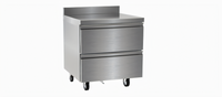 Delfield 32-Inch Wide One-Section Refrigerated Worktop Base with 2 Drawers and 4-Inch Backsplash