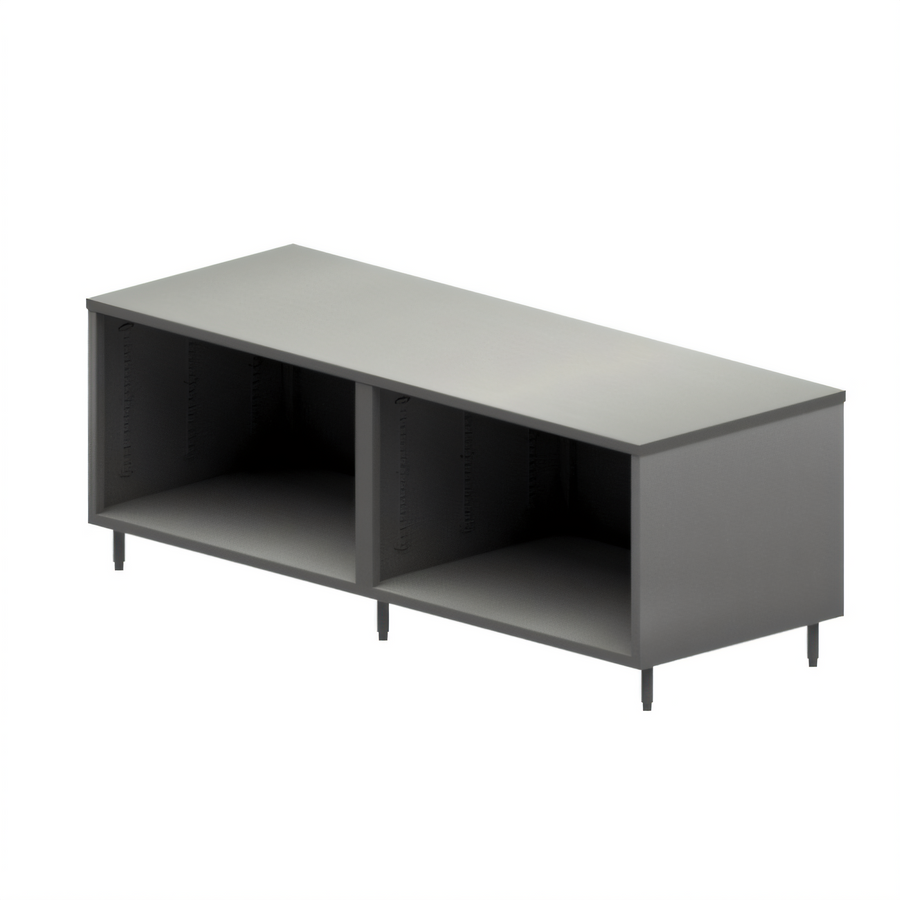 Product image #1 for BK Resources 96 x 36 Inch Stainless Steel Chef Table with Open Front Cabinet Base