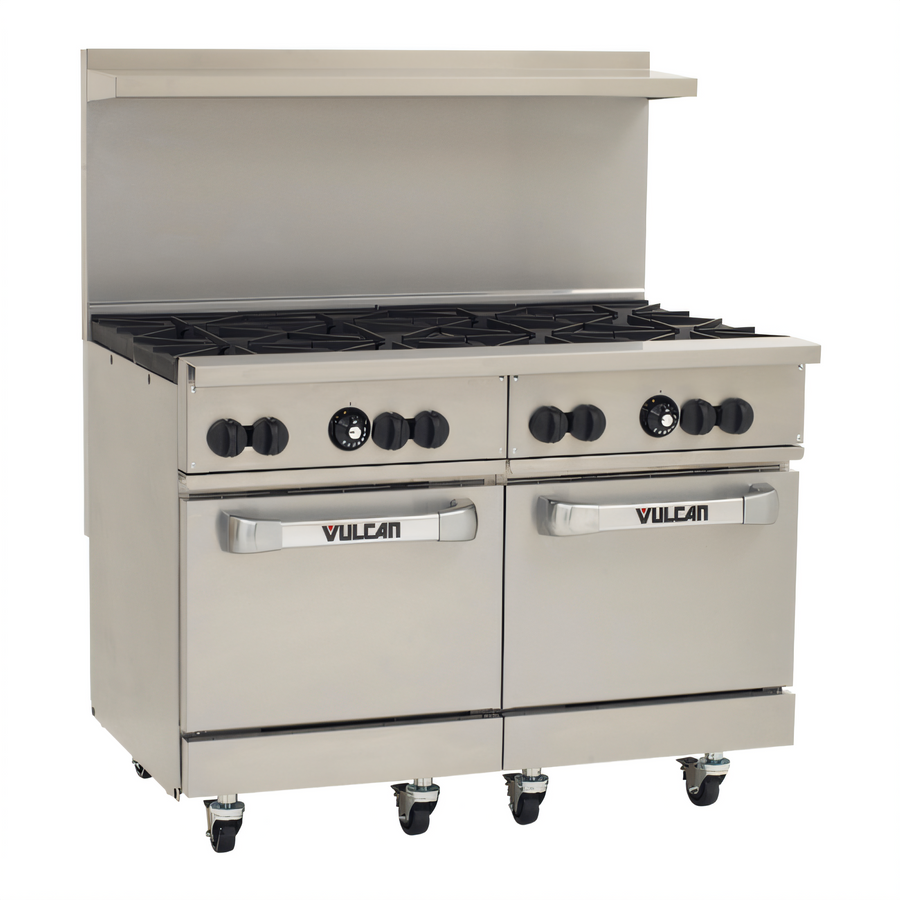 Product image #1 for Vulcan Endurance 48-Inch Commercial Gas Restaurant Range with 8 Open Burners and 2 Standard Ovens