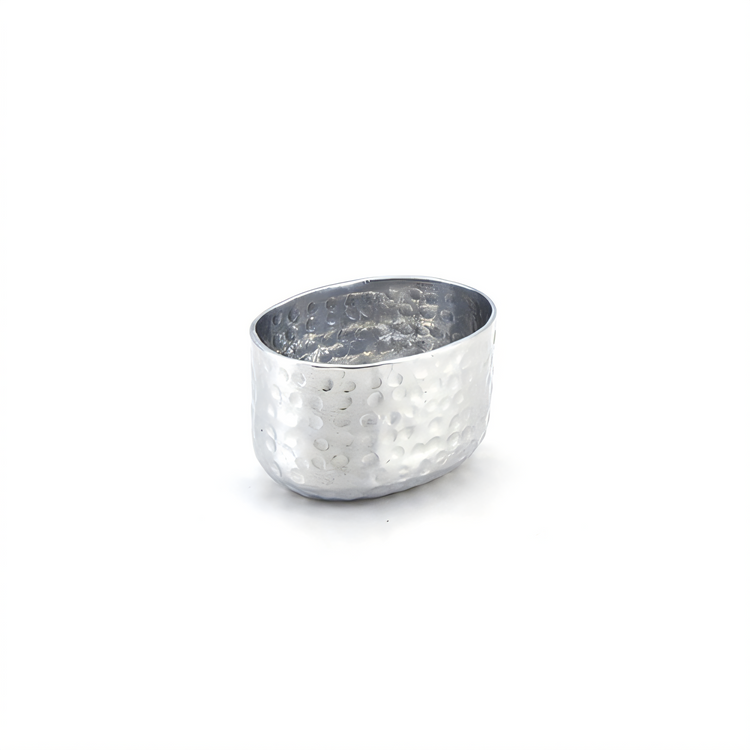 Product image #1 for American Metalcraft Oval Hammered Aluminum Sugar Packet Holder/Sauce Cup, 6 oz., Silver