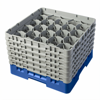 Cambro Camrack Full Size 20-Compartment Glass Rack with Extenders, Blue