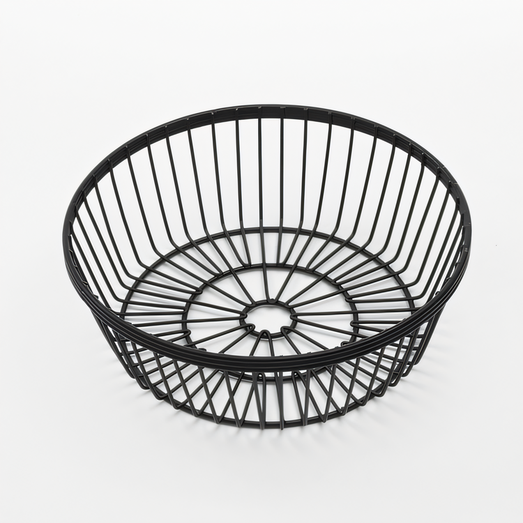 Product image #1 for American Metalcraft 8 Inch Round Black Wire Serving Basket