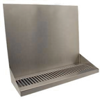 Thumbnail image #1 for Micro Matic USA DP-322LD-0 16-Inch Wall-Mounted Stainless Steel Drip Tray Trough with Louvered Screen and 1/2-Inch NPT Drain