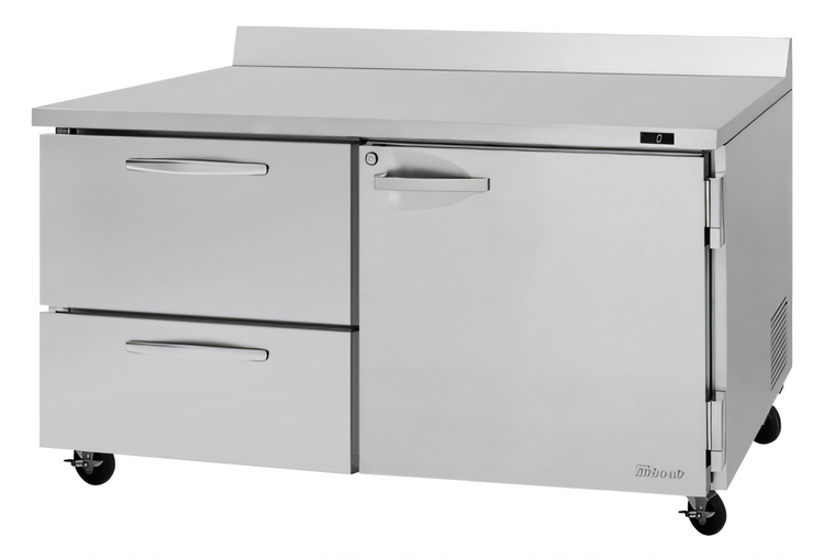 Product image #1 for Turbo Air PRO Series Two-Section Worktop Freezer with 1 Door and 2 Drawers, 17.2 Cu. Ft.