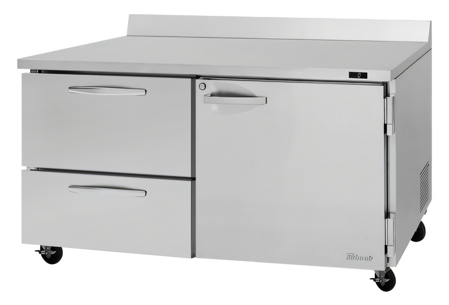 Product image #1 for Turbo Air PRO Series Two-Section Worktop Freezer with 1 Door and 2 Drawers, 17.2 Cu. Ft.