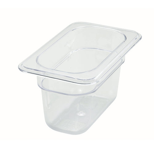 Product image #1 for Winco Poly-Ware 1/9 Size Clear Polycarbonate Food Pan, 3-1/2 Inch Deep