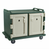 Thumbnail image #1 for Cambro Low-Profile Insulated 2-Compartment 20-Tray Meal Delivery Cart for 14 x 18 Trays, Granite Green