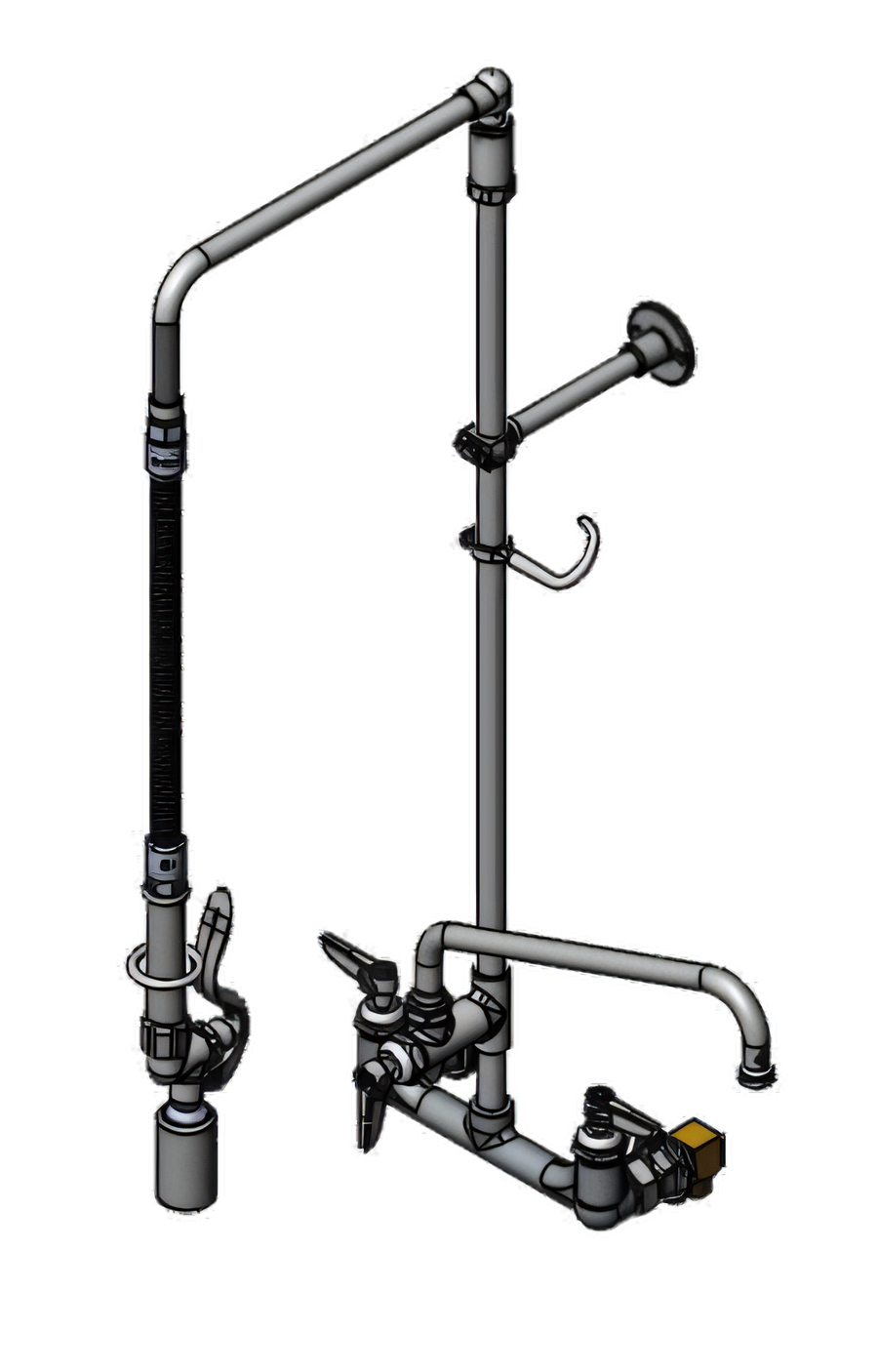 Product image #1 for T&S Brass EasyInstall Wall-Mount Pre-Rinse Unit with Add-On Faucet and 12-Inch Swing Nozzle