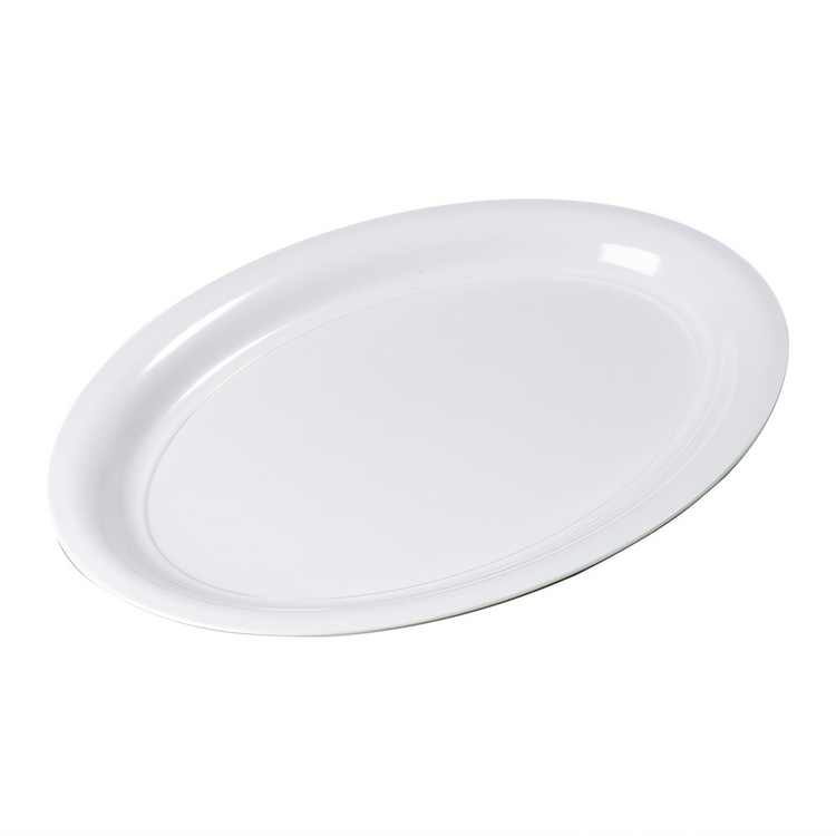 Product image #1 for Carlisle 21 x 15 Inch Oval Narrow Rimmed White Melamine Catering Platter