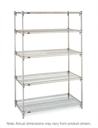 Metro Super Adjustable Super Erecta 5-Shelf Chrome Plated Starter Wire Shelving Unit, 24