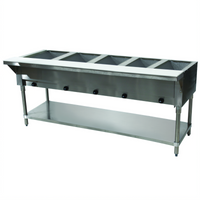 Advance Tabco Triumph Supreme 5-Well Natural Gas Open-Well Hot Food Table with Undershelf and Cutting Board