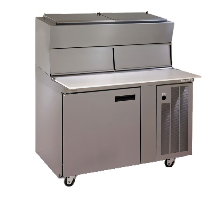 Product image #1 for Delfield LiquiTec 48-Inch Single-Section Refrigerated Pizza Prep Table with Raised Rails, 1 Door