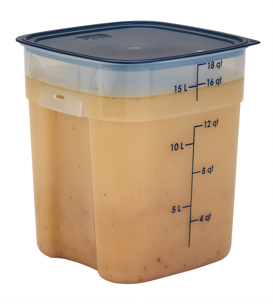 Product image #1 for Cambro CamSquare FreshPro 22 Qt Square Polypropylene Food Storage Container with Handles