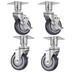 Thumbnail image #1 for Vulcan Set of 4 Adjustable Plate Mount Shelf Casters, 6-Inch Overall Height, 2 Brakes